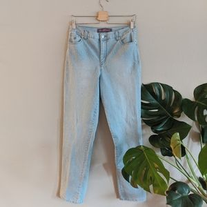 Gloria Vanderbilt Pin Stripe Straight Leg Jeans